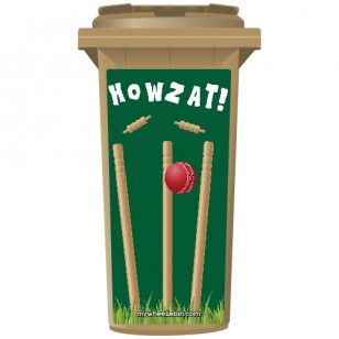 Howzat Cricket Stumps Wheelie Bin Sticker Panel